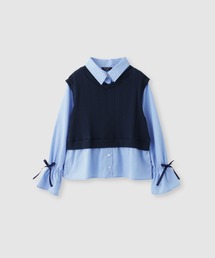 RICH MIX（リッチミックス）の「【RICHMIX/リッチミックス】 異素材ドッキング レイヤードデザイン ブラウス（シャツ/ブラウス）」