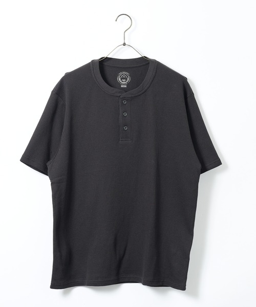 jiggys shop(ジギーズショップ)の「オーガニックコットン ワッフルサーマル ヘンリーネック 半袖Tシャツ カットソー(Tシャツ/カットソー・メンズ・杢グレー/ホワイト/ブラック・LARGE/MEDIUM/X-LARGE)」の13枚目の写真