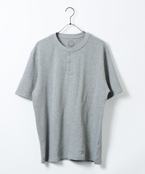 jiggys shop(ジギーズショップ)の「オーガニックコットン ワッフルサーマル ヘンリーネック 半袖Tシャツ カットソー(Tシャツ/カットソー・メンズ・杢グレー/ホワイト/ブラック・LARGE/MEDIUM/X-LARGE)」の15枚目の写真