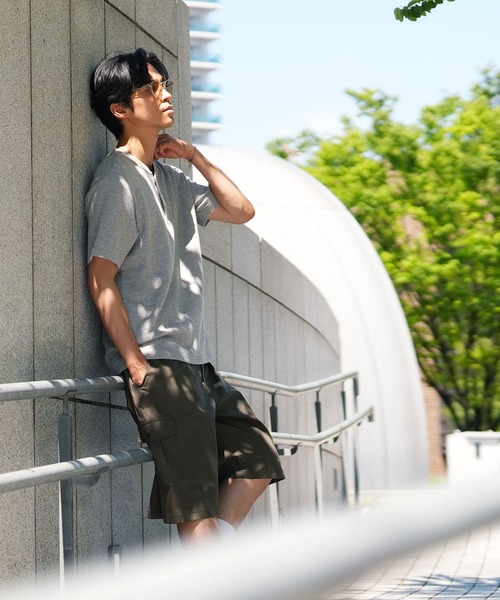 jiggys shop(ジギーズショップ)の「オーガニックコットン ワッフルサーマル ヘンリーネック 半袖Tシャツ カットソー(Tシャツ/カットソー・メンズ・杢グレー/ホワイト/ブラック・LARGE/MEDIUM/X-LARGE)」の8枚目の写真