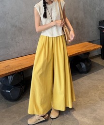 ハイウエスト リネン ガウチョパンツ