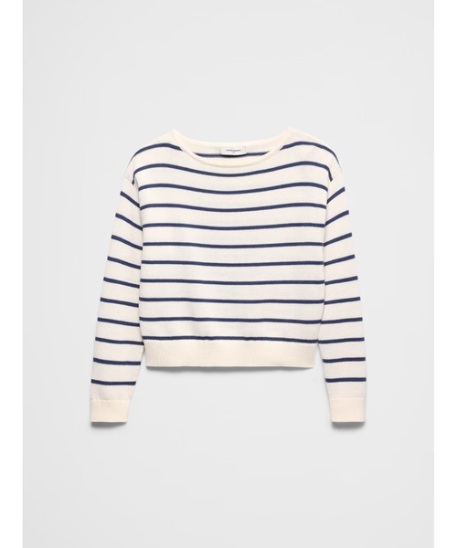 BANANA REPUBLIC FACTORY STORE(バナナリパブリック ファクトリーストア)の「BANANA REPUBLIC FACTORY STORE コットンストライプボートネックセーター(ニット/セーター・レディース・ホワイト系その他・S/XS/M/L)」の4枚目の写真