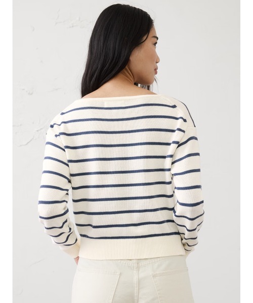 BANANA REPUBLIC FACTORY STORE(バナナリパブリック ファクトリーストア)の「BANANA REPUBLIC FACTORY STORE コットンストライプボートネックセーター(ニット/セーター・レディース・ホワイト系その他・S/XS/M/L)」の2枚目の写真