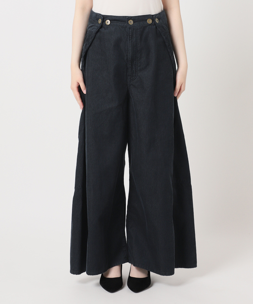 Uhr（ウーア）の「Uhr/ウーア Wide Corduroy Pants パンツ（その他パンツ・レディース・ネイビー/ブラウン・36/38）」の5枚目の写真