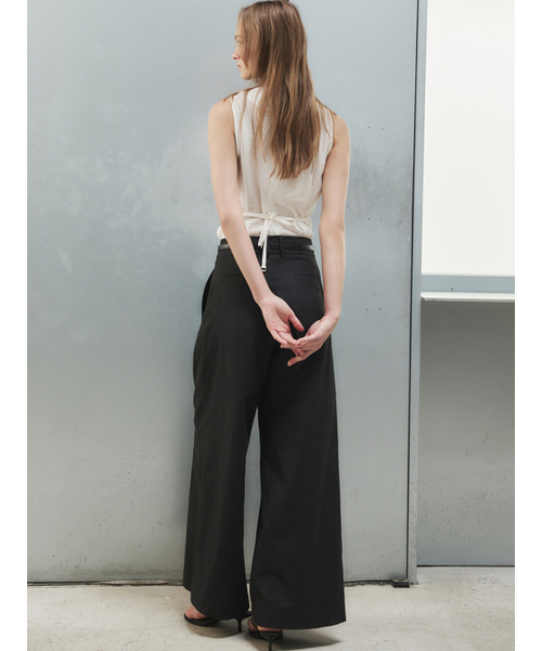 LETQSTUDIO(レチケットスタジオ)の「プリーツループリネンパンツ、ブラック(その他パンツ・レディース・その他・SMALL/MEDIUM)」の4枚目の写真
