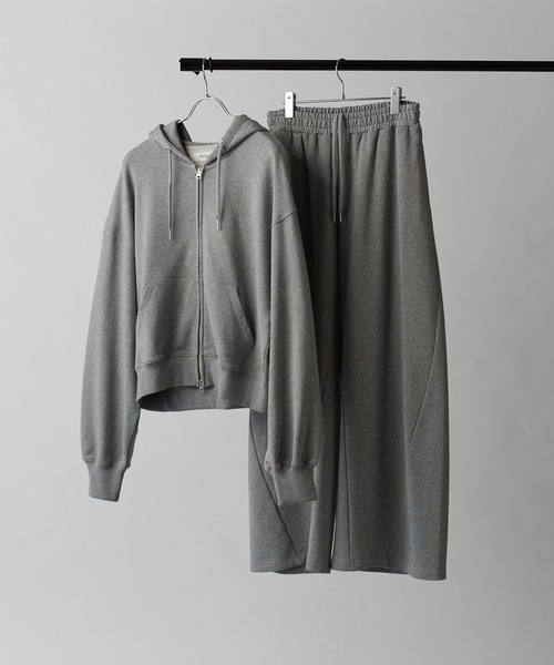 Lui's(ルイス)の「【Neucon】VOLUME DOUBLE ZIP HOODIE / ボリュームダブルジップスウェットパーカー / セットアップ対応(パーカー・メンズ・チャコールグレー/ブラック/杢グレー・2/1)」の16枚目の写真