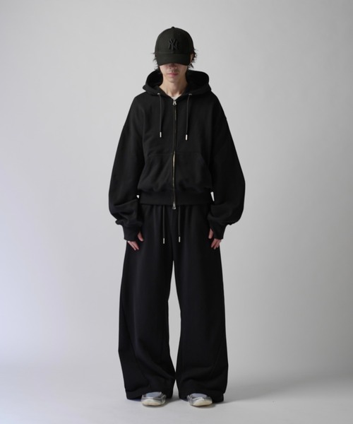 Lui's(ルイス)の「【Neucon】VOLUME DOUBLE ZIP HOODIE / ボリュームダブルジップスウェットパーカー / セットアップ対応(パーカー・メンズ・チャコールグレー/ブラック/杢グレー・2/1)」の13枚目の写真