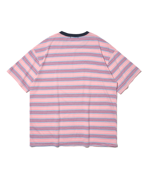 TAILOR STUDIO(テーラースタジオ)の「オールデイマルチストライプ半袖Tシャツ(ピンク)(Tシャツ/カットソー・レディース・その他・FREE)」の2枚目の写真