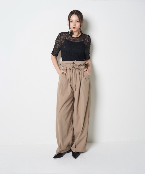 My shawty(マイシャウティー)の「lace short sleeve(Tシャツ/カットソー・レディース・ホワイト/チャコールグレー/ブラック・FREE)」の7枚目の写真