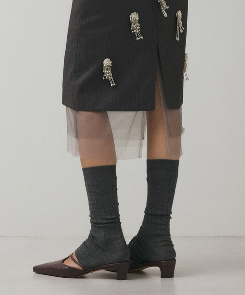 GRISE(グリーズ)の「《WEB+一部店舗限定》BOBMARY×GRISE3.5cmTストラップミュール(パンプス・レディース・モスグリーン/ブルー系その他/ブラウン・MEDIUM/X-LARGE/LARGE/SMALL)」の5枚目の写真