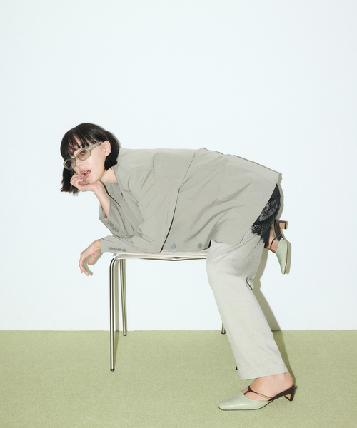 GRISE(グリーズ)の「《WEB+一部店舗限定》BOBMARY×GRISE3.5cmTストラップミュール(パンプス・レディース・モスグリーン/ブルー系その他/ブラウン・MEDIUM/X-LARGE/LARGE/SMALL)」の6枚目の写真