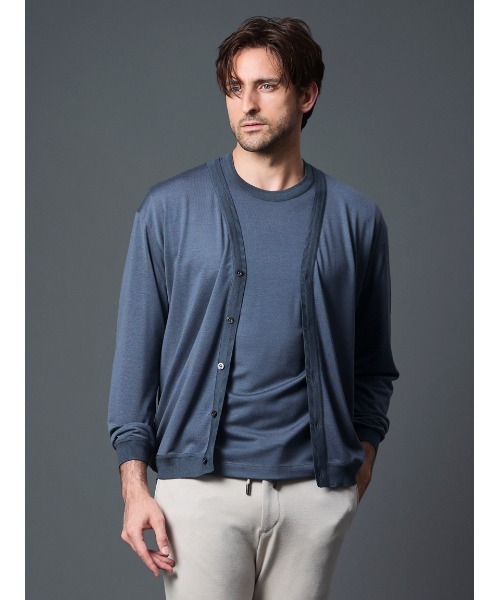 AOURE（アウール）の「WEGNER WJ CD（カーディガン/ボレロ・メンズ・ダークネイビー/キャメル/グレー・MEDIUM/LARGE）」の2枚目の写真