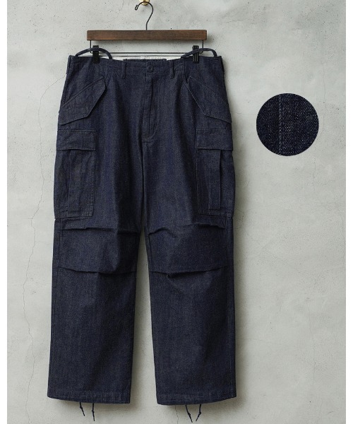 WAIPER.inc(ワイパーインク)の「WAIPER.inc 米軍 M-65 カーゴパンツ KURABO DENIM【WP1173】(デニムパンツ・メンズ・ネイビー/ネイビー×ホワイト・L/M/S/XL)」の1枚目の写真