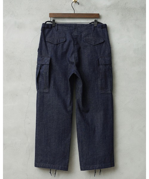 WAIPER.inc(ワイパーインク)の「WAIPER.inc 米軍 M-65 カーゴパンツ KURABO DENIM【WP1173】(デニムパンツ・メンズ・ネイビー/ネイビー×ホワイト・L/M/S/XL)」の3枚目の写真