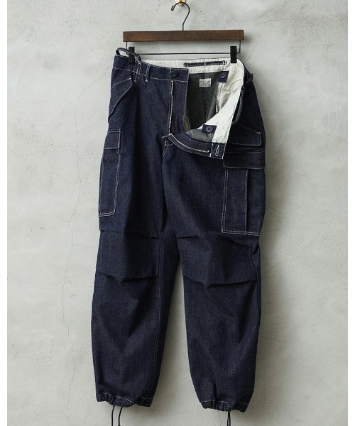 WAIPER.inc(ワイパーインク)の「WAIPER.inc 米軍 M-65 カーゴパンツ KURABO DENIM【WP1173】(デニムパンツ・メンズ・ネイビー/ネイビー×ホワイト・L/M/S/XL)」の7枚目の写真