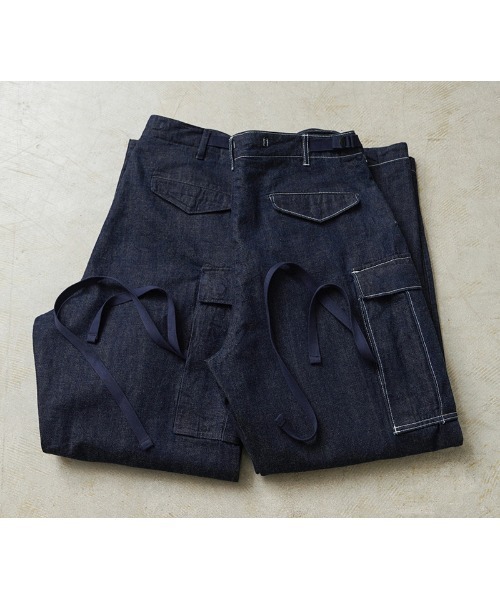WAIPER.inc(ワイパーインク)の「WAIPER.inc 米軍 M-65 カーゴパンツ KURABO DENIM【WP1173】(デニムパンツ・メンズ・ネイビー/ネイビー×ホワイト・L/M/S/XL)」の8枚目の写真