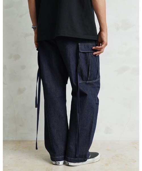 WAIPER.inc(ワイパーインク)の「WAIPER.inc 米軍 M-65 カーゴパンツ KURABO DENIM【WP1173】(デニムパンツ・メンズ・ネイビー/ネイビー×ホワイト・L/M/S/XL)」の15枚目の写真