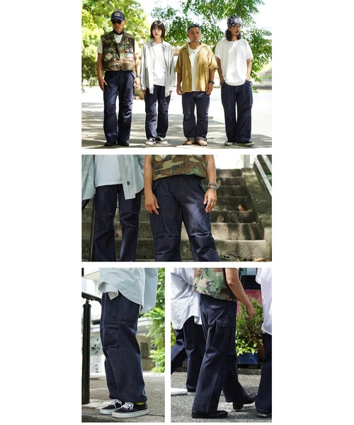 WAIPER.inc(ワイパーインク)の「WAIPER.inc 米軍 M-65 カーゴパンツ KURABO DENIM【WP1173】(デニムパンツ・メンズ・ネイビー/ネイビー×ホワイト・L/M/S/XL)」の22枚目の写真