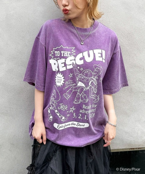DOUBLE NAME(ダブルネーム)の「【TOY STORY】”TO THE RESCUE!”加工BIG TEE(Tシャツ/カットソー・レディース・レッド/ベージュ/パープル・FREE)」の22枚目の写真