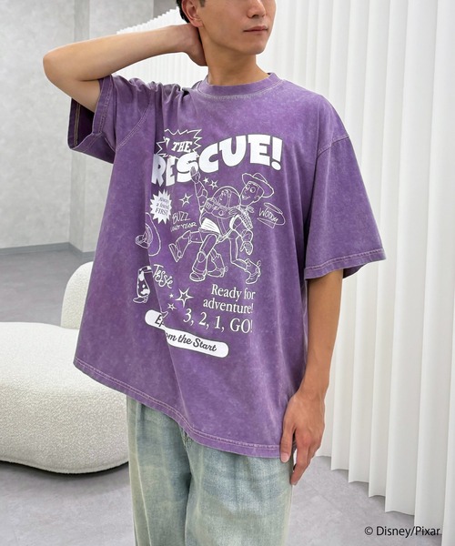 DOUBLE NAME(ダブルネーム)の「【TOY STORY】”TO THE RESCUE!”加工BIG TEE(Tシャツ/カットソー・レディース・レッド/ベージュ/パープル・FREE)」の15枚目の写真
