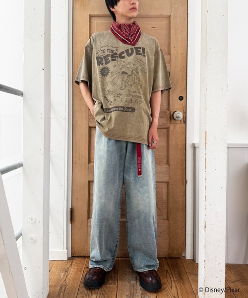 DOUBLE NAME(ダブルネーム)の「【TOY STORY】”TO THE RESCUE!”加工BIG TEE(Tシャツ/カットソー・レディース・レッド/ベージュ/パープル・FREE)」の9枚目の写真