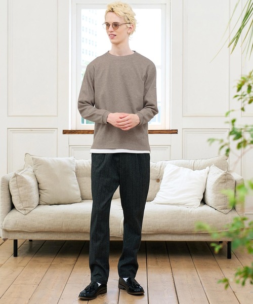 CALL&RESPONSE（コールアンドレスポンス）の「mlt5768- 長袖PO ﾏｲｸﾛｹｰﾌﾞﾙﾆｯﾄｿｰ(264-1321-03)（Tシャツ/カットソー・メンズ・ブラック/グレイッシュベージュ・5/4/2）」の6枚目の写真