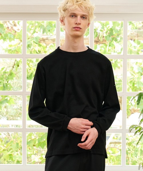 CALL&RESPONSE（コールアンドレスポンス）の「mlt5768- 長袖PO ﾏｲｸﾛｹｰﾌﾞﾙﾆｯﾄｿｰ(264-1321-03)（Tシャツ/カットソー・メンズ・ブラック/グレイッシュベージュ・5/4/2）」の7枚目の写真