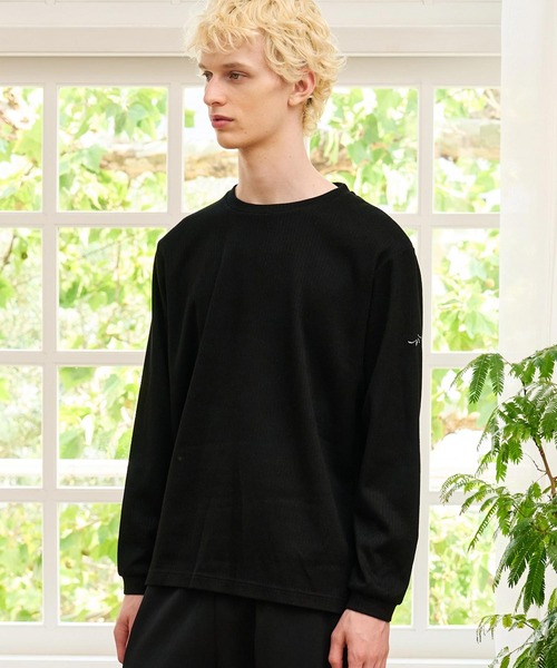 CALL&RESPONSE（コールアンドレスポンス）の「mlt5768- 長袖PO ﾏｲｸﾛｹｰﾌﾞﾙﾆｯﾄｿｰ(264-1321-03)（Tシャツ/カットソー・メンズ・ブラック/グレイッシュベージュ・5/4/2）」の8枚目の写真