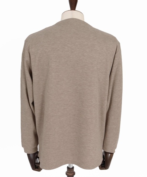 CALL&RESPONSE（コールアンドレスポンス）の「mlt5768- 長袖PO ﾏｲｸﾛｹｰﾌﾞﾙﾆｯﾄｿｰ(264-1321-03)（Tシャツ/カットソー・メンズ・ブラック/グレイッシュベージュ・5/4/2）」の12枚目の写真