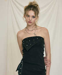 Mineral Washed Stud Top (Black) / 26SMSL005BK