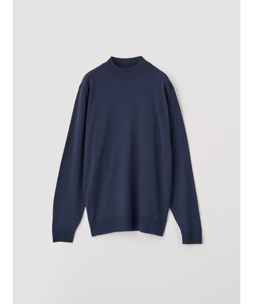 JOHN SMEDLEY(ジョンスメドレー)の「モックネック長袖ニットプルオーバー(ニット/セーター・メンズ・ダークネイビー・L/M)」の1枚目の写真