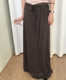 LOENNE（ロエヌ）の「Striped Drawstring Maxi Skirt / ボーダードローストリングマキシスカート（スカート）」