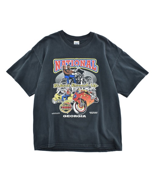 LABORATORY R(ラボラトリーアール)の「【USED】Y2K GILDAN “NATIONAL Bikers Round Up” バイク Tシャツ(Tシャツ/カットソー・メンズ・ブラック・X-LARGE)」の1枚目の写真
