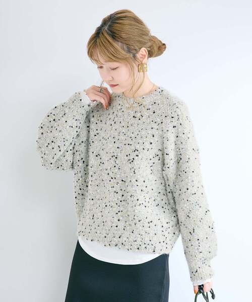 B.C STOCK(ベーセーストック)の「【WEB+一部店舗限定カラーあり】手洗い可 / ラメポコ2wayカーディガン(ニット/セーター・レディース・アイボリー/ピンク/ブラウン/ブルー/チャコールグレー・FREE)」の9枚目の写真