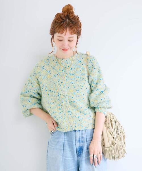 B.C STOCK(ベーセーストック)の「【WEB+一部店舗限定カラーあり】手洗い可 / ラメポコ2wayカーディガン(ニット/セーター・レディース・アイボリー/ピンク/ブラウン/ブルー/チャコールグレー・FREE)」の15枚目の写真