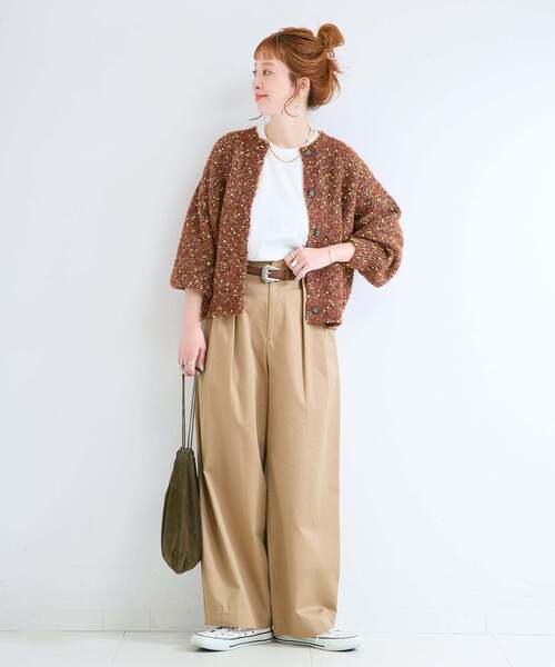 B.C STOCK(ベーセーストック)の「【WEB+一部店舗限定カラーあり】手洗い可 / ラメポコ2wayカーディガン(ニット/セーター・レディース・アイボリー/ピンク/ブラウン/ブルー/チャコールグレー・FREE)」の18枚目の写真
