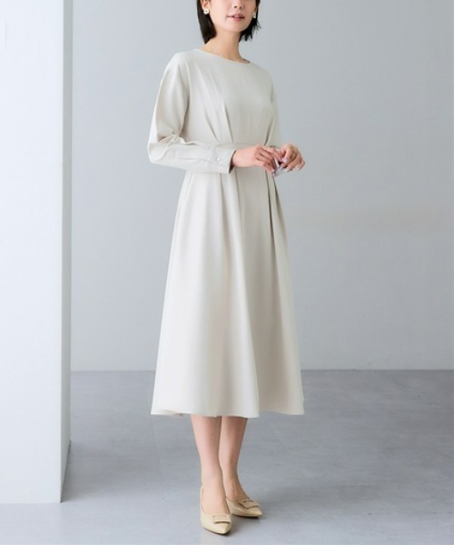 7days Life Styling(セブンデイズライフスタイリング)の「【選べる2タイプ】ダブルクロスウエスト切替ワンピース(ワンピース・レディース・ベージュ系/ブラック系/ネイビー系/ブラック/ベージュ/ネイビー・S/M/L/LL)」の4枚目の写真