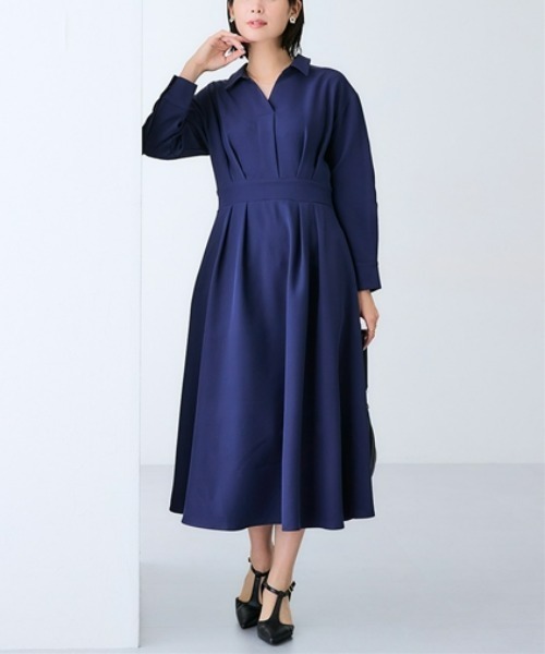 7days Life Styling(セブンデイズライフスタイリング)の「【選べる2タイプ】ダブルクロスウエスト切替ワンピース(ワンピース・レディース・ベージュ系/ブラック系/ネイビー系/ブラック/ベージュ/ネイビー・S/M/L/LL)」の5枚目の写真