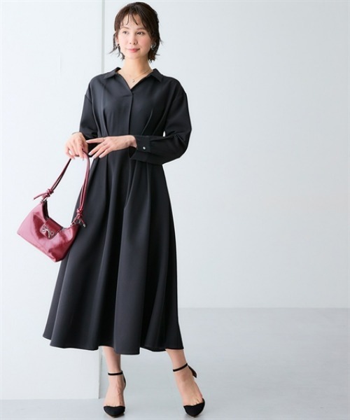 7days Life Styling(セブンデイズライフスタイリング)の「【選べる2タイプ】ダブルクロスウエスト切替ワンピース(ワンピース・レディース・ベージュ系/ブラック系/ネイビー系/ブラック/ベージュ/ネイビー・S/M/L/LL)」の7枚目の写真