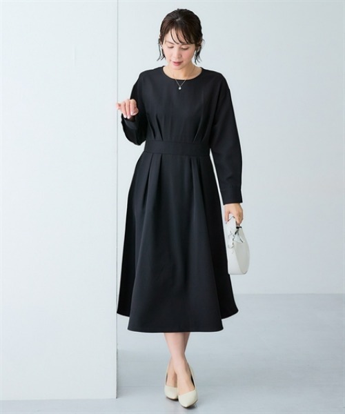 7days Life Styling(セブンデイズライフスタイリング)の「【選べる2タイプ】ダブルクロスウエスト切替ワンピース(ワンピース・レディース・ベージュ系/ブラック系/ネイビー系/ブラック/ベージュ/ネイビー・S/M/L/LL)」の8枚目の写真