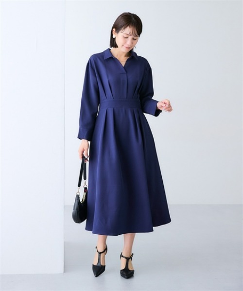 7days Life Styling(セブンデイズライフスタイリング)の「【選べる2タイプ】ダブルクロスウエスト切替ワンピース(ワンピース・レディース・ベージュ系/ブラック系/ネイビー系/ブラック/ベージュ/ネイビー・S/M/L/LL)」の11枚目の写真
