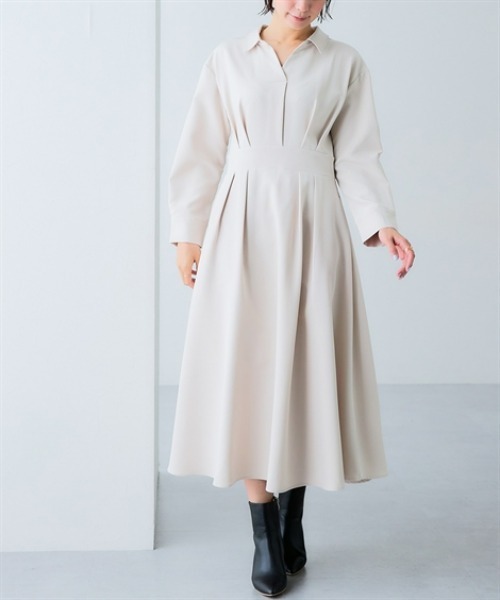 7days Life Styling(セブンデイズライフスタイリング)の「【選べる2タイプ】ダブルクロスウエスト切替ワンピース(ワンピース・レディース・ベージュ系/ブラック系/ネイビー系/ブラック/ベージュ/ネイビー・S/M/L/LL)」の13枚目の写真