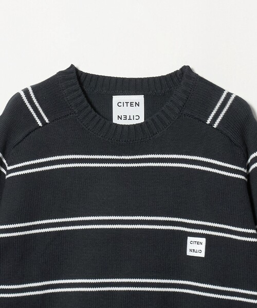 CITEN(シテン)の「<CITEN>ミドルゲージクルーネックニット ボーダー(ニット/セーター・メンズ・グレー系/ネイビー・M/L)」の8枚目の写真