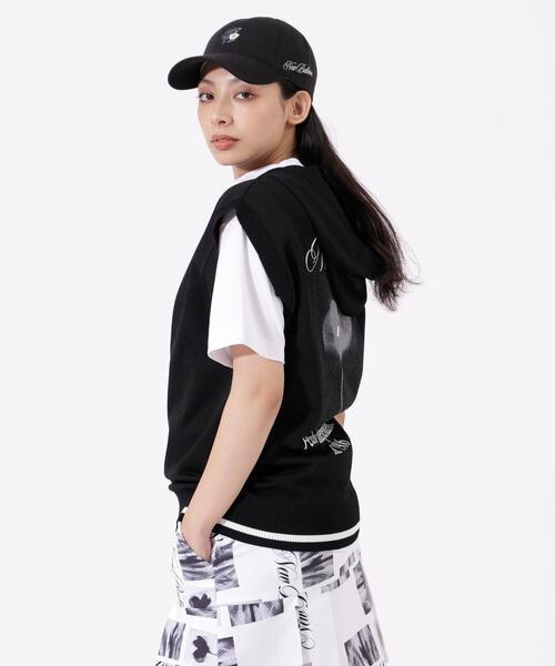 New Balance Golf(ニューバランスゴルフ)の「【new balance golf】スリーブレス ニット フーディー (WOMENS)(ニット/セーター・レディース・ブラック/グリーン系その他/ホワイト・SMALL/MEDIUM/LARGE)」の9枚目の写真