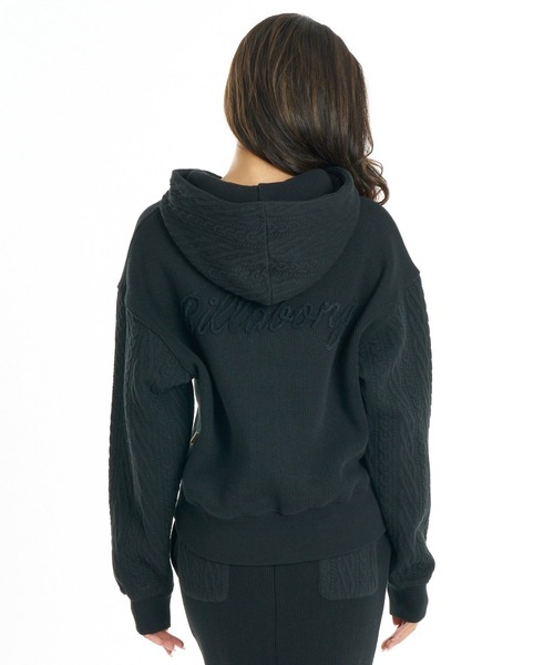 BILLABONG(ビラボン)の「BILLABONG ウィメンズ QUILT MIX LOOSE FIT PARKA パーカー 【2026年秋冬モデル】/ビラボン異素材ミックスプルオーバーフーディー(セットアップ対応可)(パーカー・レディース・ブラック/ホワイト・MEDIUM/LARGE)」の6枚目の写真