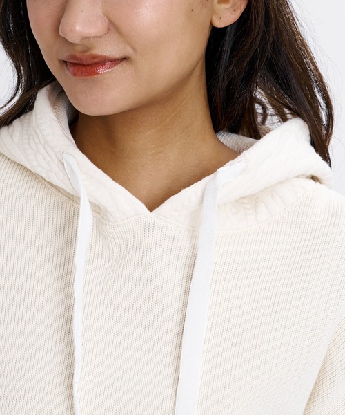 BILLABONG(ビラボン)の「BILLABONG ウィメンズ QUILT MIX LOOSE FIT PARKA パーカー 【2026年秋冬モデル】/ビラボン異素材ミックスプルオーバーフーディー(セットアップ対応可)(パーカー・レディース・ブラック/ホワイト・MEDIUM/LARGE)」の9枚目の写真