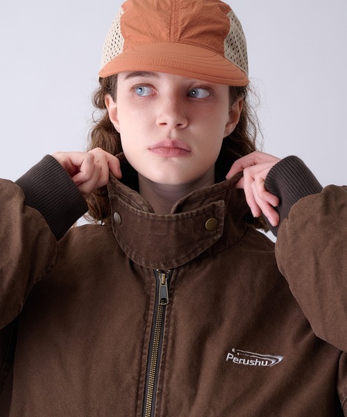 Perushu(ペルーシュ)の「Vintage Washed Boa Collar Duck Flight Jacket/ヴィンテージウォッシュ ボアカラー ダック フライトジャケット(ブルゾン・メンズ・カーキ/ブラウン/ブラック・MEDIUM/SMALL/LARGE)」の17枚目の写真