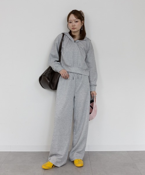 mellomela.(メロメラ)の「ダブルフェイススウェットワイドパンツ(スウェットパンツ・レディース・杢グレー/ブラック・M)」の15枚目の写真