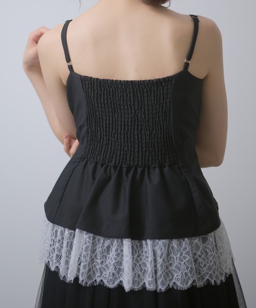 AND COUTURE(アンドクチュール)の「レイヤードビスチェキャミワンピース(ワンピース・レディース・ブラック/チャコールグレー・FREE)」の22枚目の写真