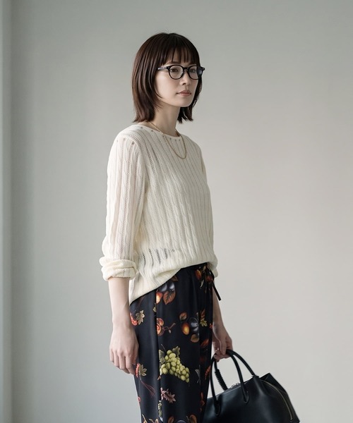 STYLE DELI(スタイルデリ)の「【BLK001】ライトメッシュインナートップス(Tシャツ/カットソー・レディース・ブラック/アイボリー・FREE)」の2枚目の写真